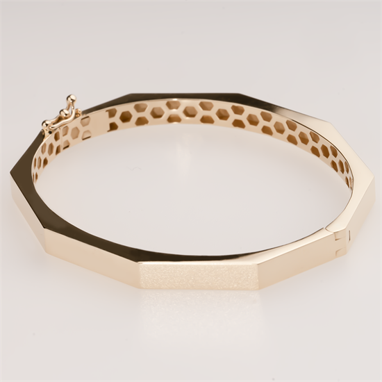 Köşeli Taşsız Spor 14 Ayar Altın Kelepçe