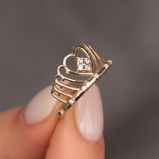 Kraliçe Tacı 14 Ayar Altın Yüzük