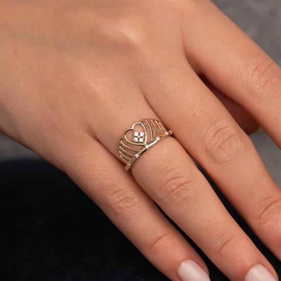 Kraliçe Tacı 14 Ayar Altın Yüzük