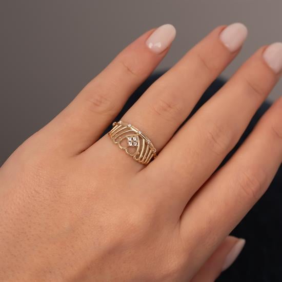 Kraliçe Tacı 14 Ayar Altın Yüzük