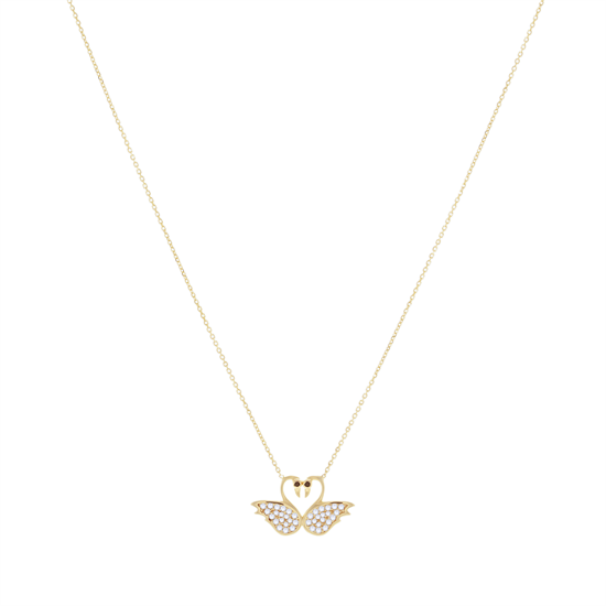 Kuğu Figürlü Kolye 14 Ayar Altın