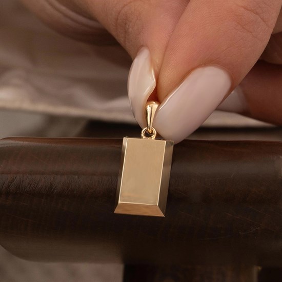 Külçe Motifli 14 Ayar Kolye Ucu