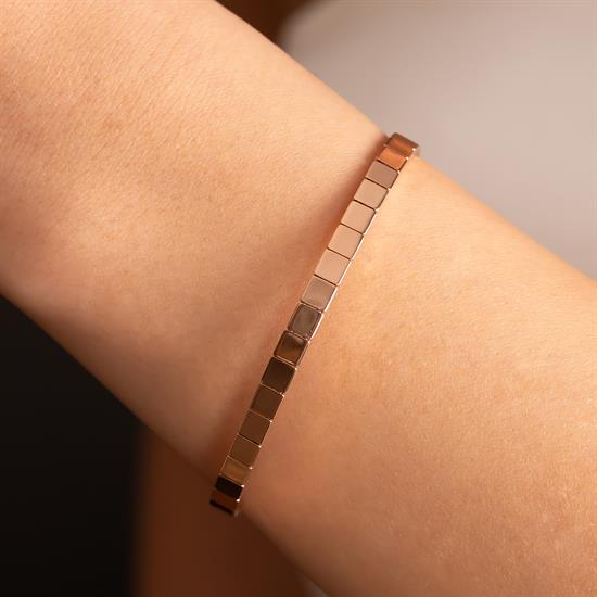 Küp Model 14 Ayar Rose Altın Kelepçe