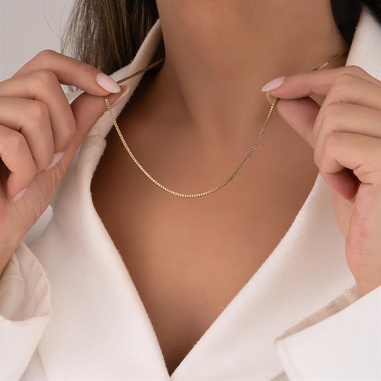 Küp Model Zincir 14 Ayar 2 Mm Altın