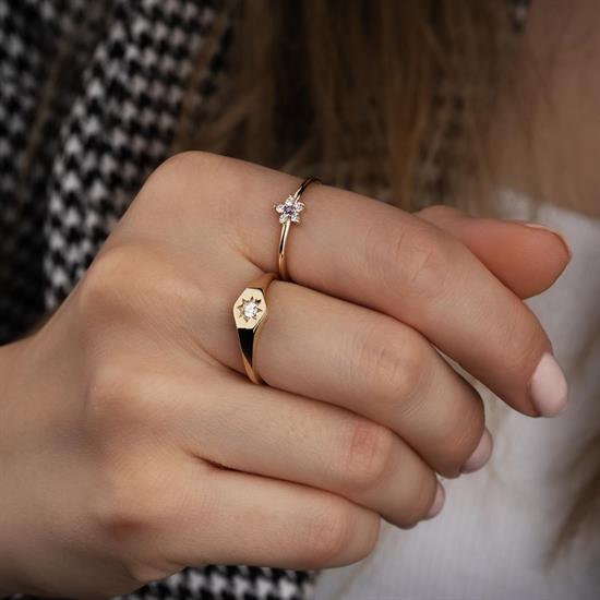 Kutup Yıldızı 14 Ayar Çıtır Altın Yüzük