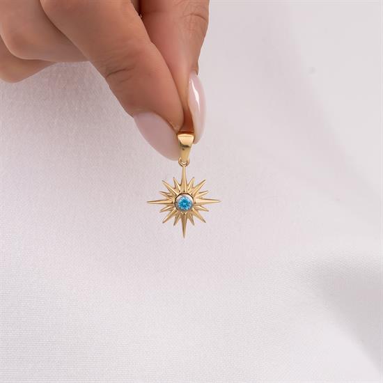 Kuzey Yıldızı 14 Ayar Altın Kolye Ucu