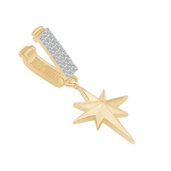 14 Ayar Altın Kuzey Yıldızı Sallantılı 9Mm Bileklik Charm