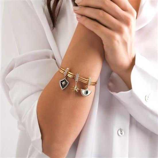 14 Ayar Altın Kuzey Yıldızı Sallantılı 9Mm Bileklik Charm