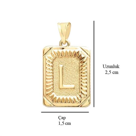 L Harfi 14 Ayar Altın Kolye Ucu