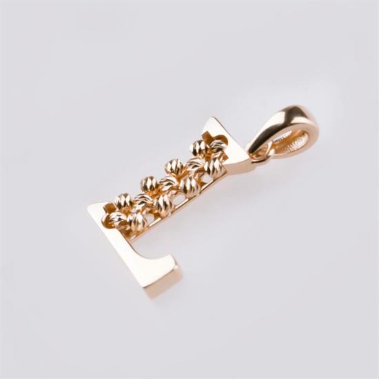 L Harfi Dorika Toplu 14 Ayar Altın Kolye Ucu