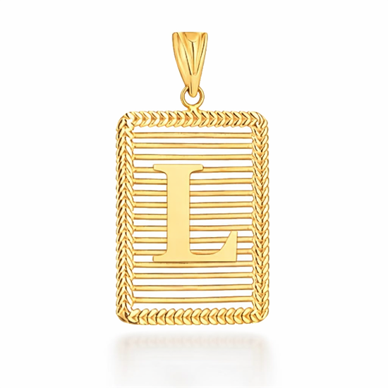 L Harfi Izgara Model 14 Ayar Kolye Ucu