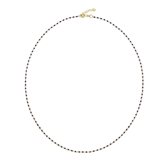 Lacivert Mineli 14 Ayar Altın Zincir