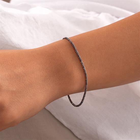 Lacivert Mineli 14 Ayar Altın Bileklik