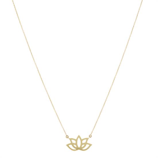 Lotus 14 Ayar Altın Kolye