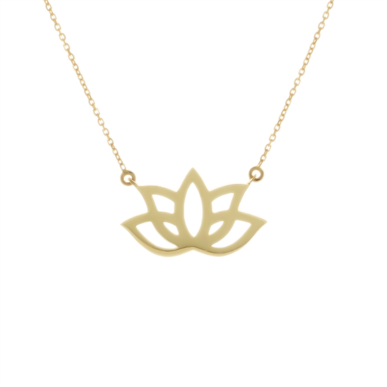 Lotus 14 Ayar Altın Kolye