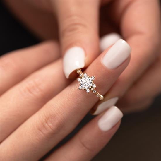 Lotus Çiçeği 14 Ayar Altın Yüzük