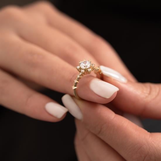 Lotus Çiçeği 14 Ayar Altın Yüzük