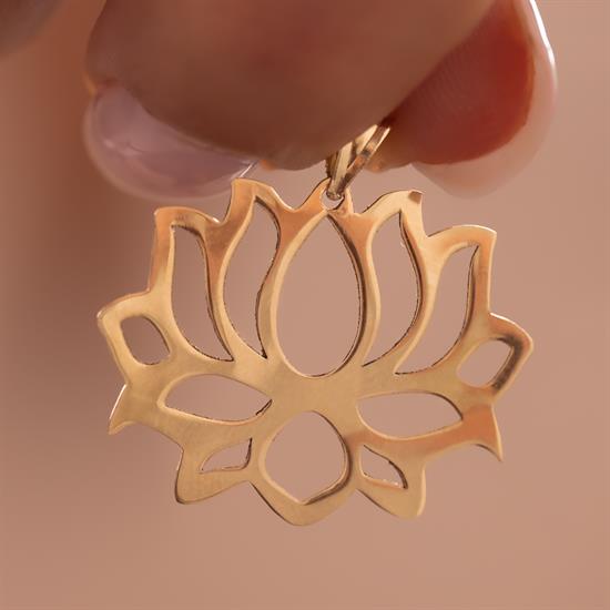 Lotus Çiçeği 14 Ayar Kolye Ucu