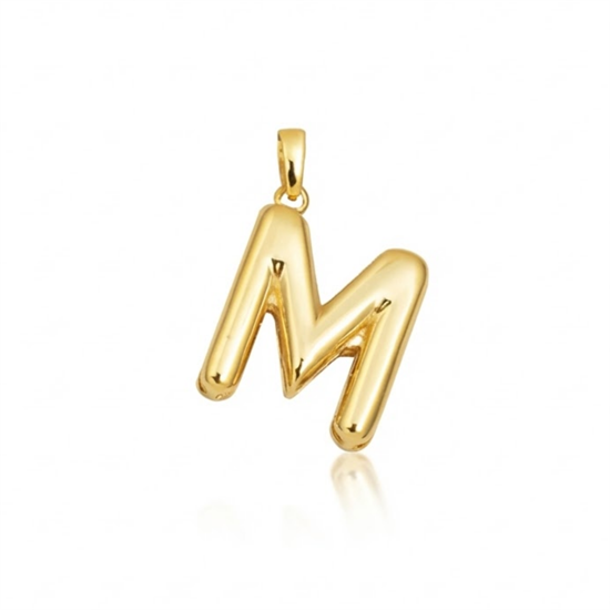 M Harfi Balon Model 14 Ayar Kolye Ucu