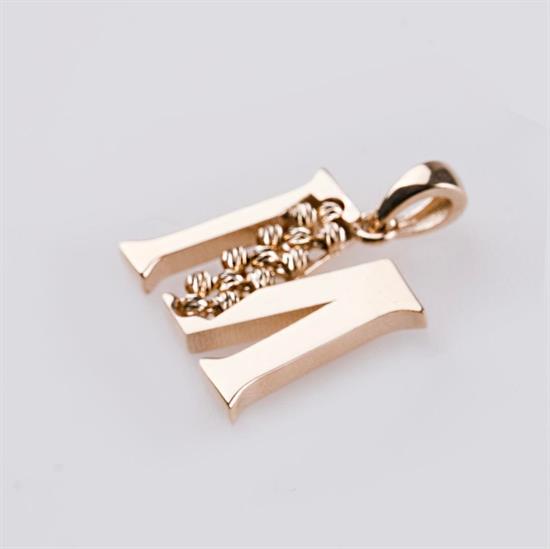 M Harfi Dorika Toplu 14 Ayar Altın Kolye Ucu