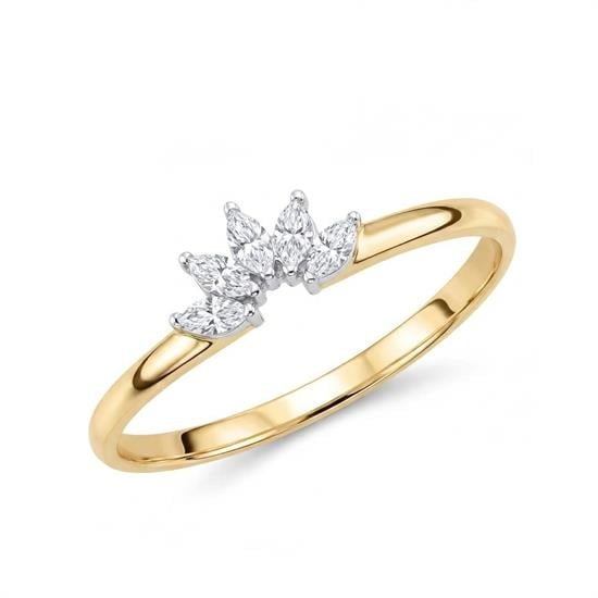 Markiz Taşlı  Altın Yüzük 14 Ayar