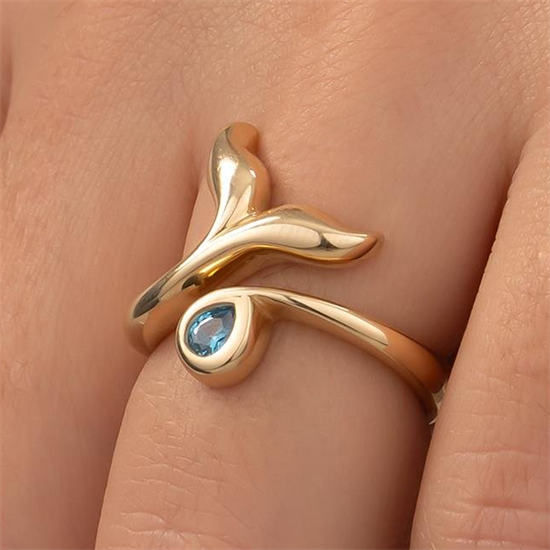 Cetaş Aqualis Yüzük 14 Ayar Altın