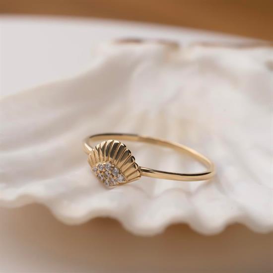 Midye 14 Ayar Altın Yüzük