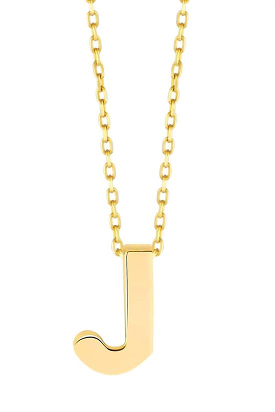 Minimal 0.7 Mm J Harfli Kolye 14 Ayar Altın