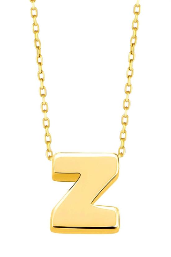Minimal 0.7Mm Z Harfli Kolye 14 Ayar Altın