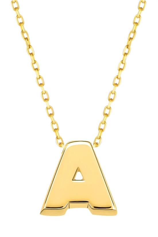 Minimal 0.7 Mm A Harfli Kolye 14 Ayar Altın