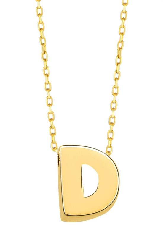 Minimal 0.7 Mm D Harfli Kolye 14 Ayar Altın