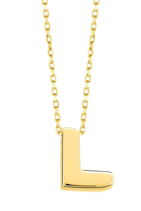 Minimal 0.7 Mm L Harfli Kolye 14 Ayar Altın