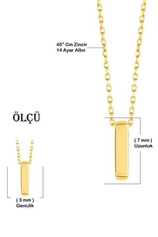 Minimal 0.7 Mm I Harfli Kolye 14 Ayar Altın
