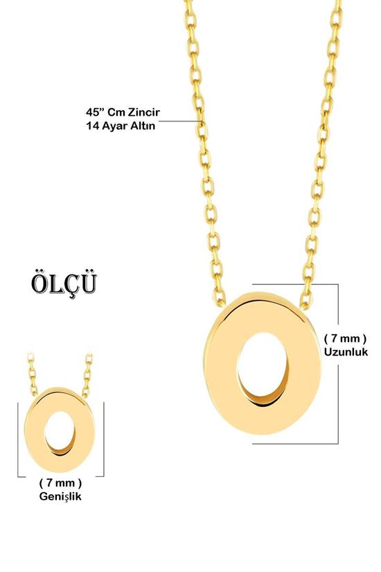 Minimal 0.7 Mm O Harfli Kolye 14 Ayar Altın