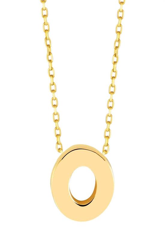 Minimal 0.7 Mm O Harfli Kolye 14 Ayar Altın