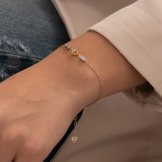 Minimal Taşlı 14 Ayar Altın Bileklik