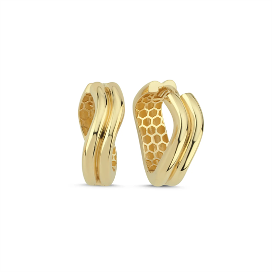 Modelli Halka Küpe 14 Ayar Altın