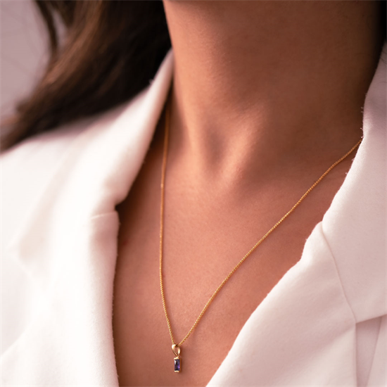 Mor Taşlı Minimal 14 Ayar Kolye Ucu