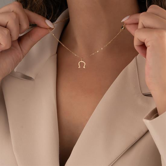 Nal 14 Ayar Altın Kolye