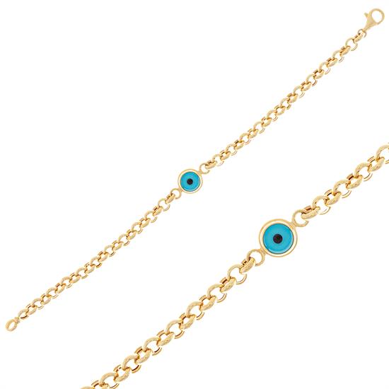 Nazar Boncuklu 14 Ayar Altın Bileklik