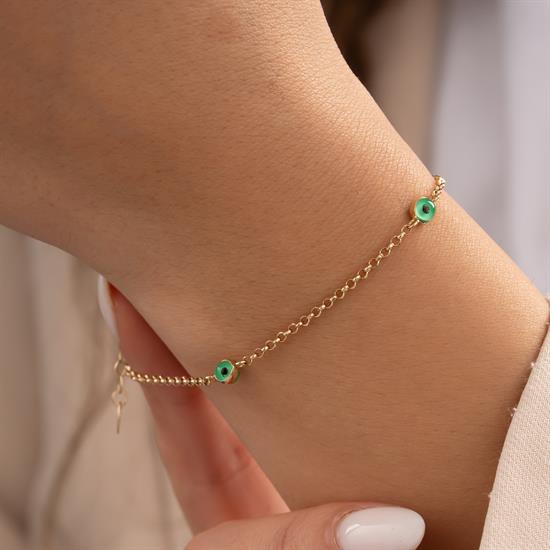 Nazar Boncuklu 14 Ayar Altın Bileklik