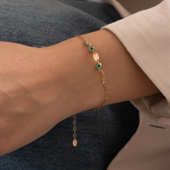 Nazar Boncuklu 14 Ayar Altın Bileklik