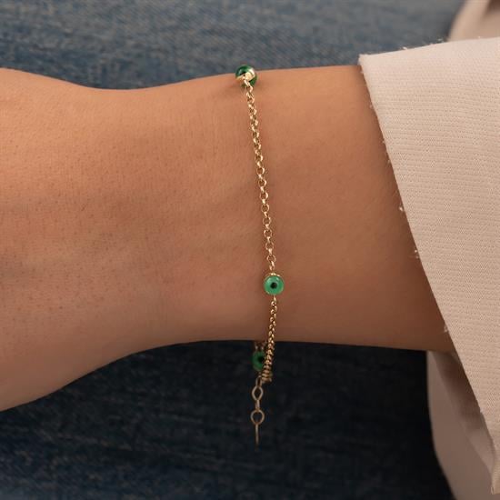 Nazar Boncuklu 14 Ayar Altın Bileklik