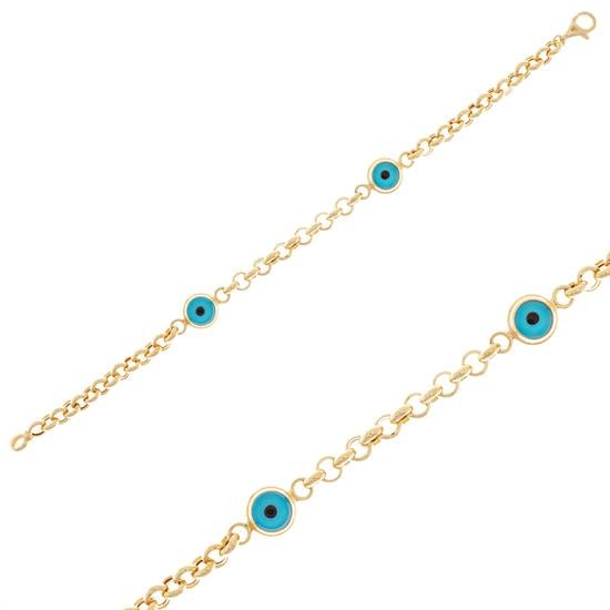 Nazar Boncuklu 14 Ayar Altın Bileklik