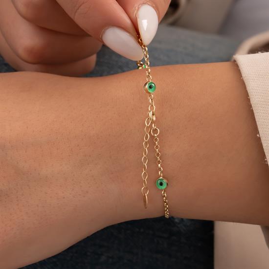 Nazar Boncuklu 14 Ayar Altın Bileklik