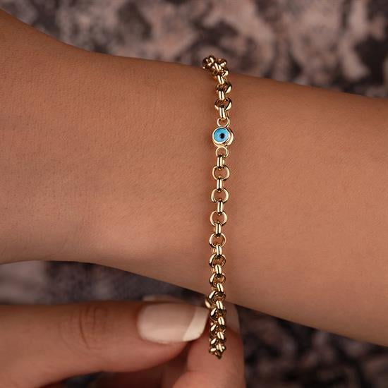 Nazar Boncuklu 14 Ayar Altın Bileklik