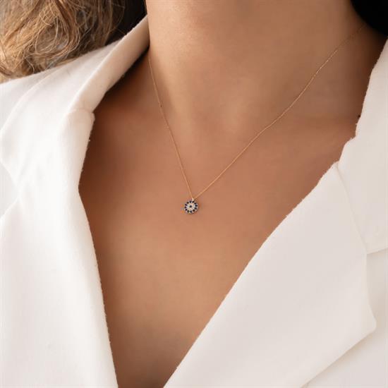 Nazar Boncuklu Kolye Altın 14 Ayar