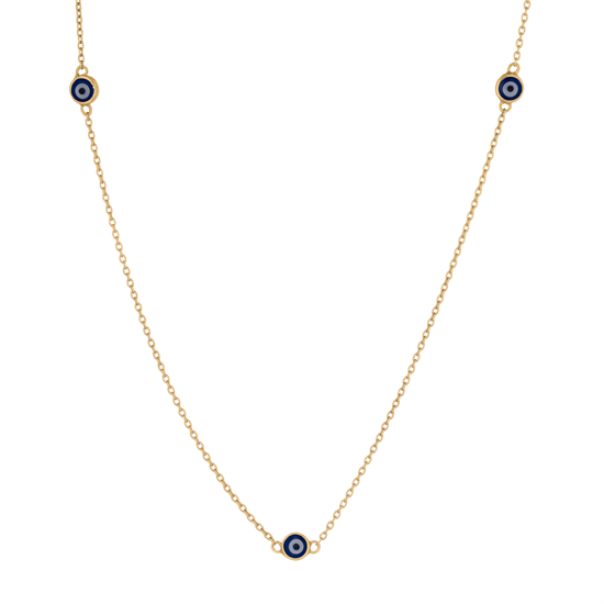 Nazar Boncuklu 14 Ayar Altın Kolye