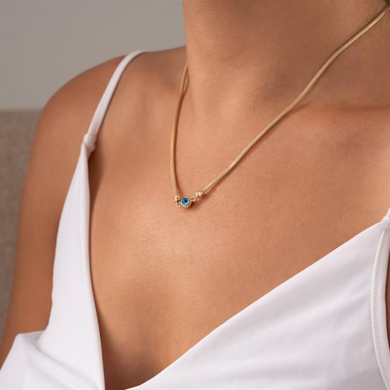 Nazar Boncuklu 14 Ayar Altın Kolye