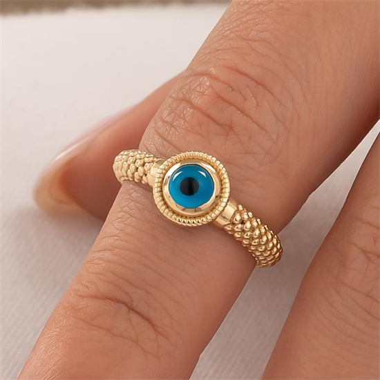 Göz Nazar Boncuklu 14 Ayar Altın